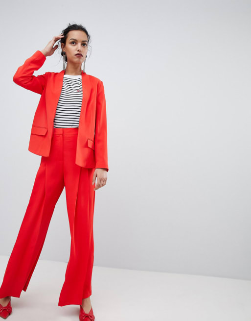 asos red trouser suit