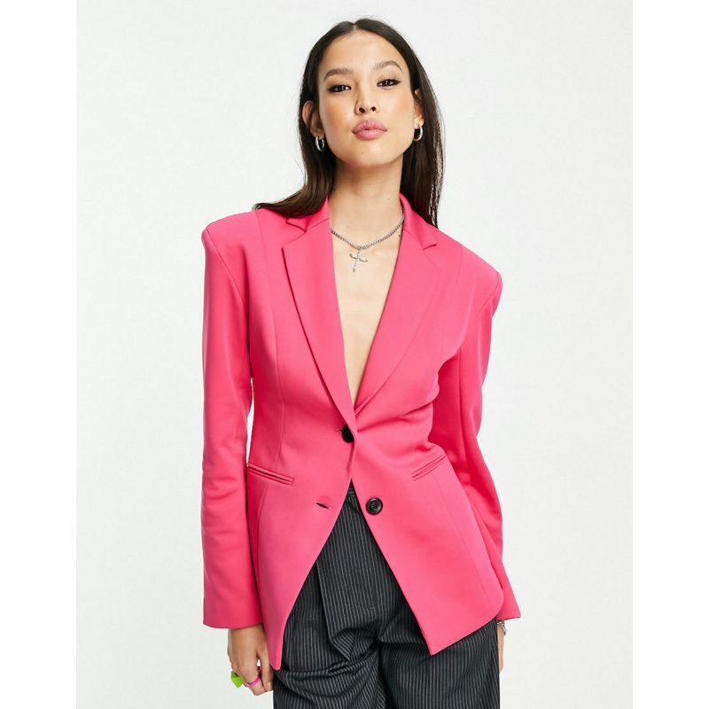 Blazer lI121 COLLUSION - Abito rosa con blazer raccolto in vita e pantaloni slim fit a zampa