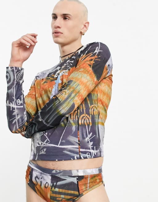 COLLUSION abstract logo	printed swim