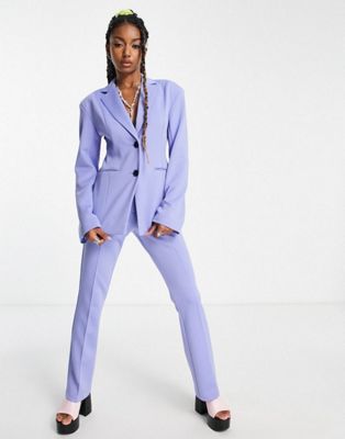 COLLUSION blazer and flare trouser in lilac co-ord