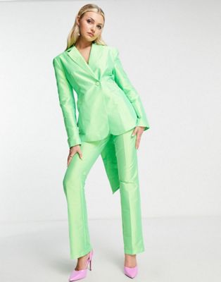 COLLUSION blazer with bow detail co-ord in green