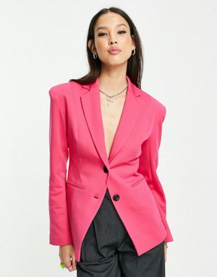 COLLUSION blazer with nipped in waist & super slim flare in pink - BPINK