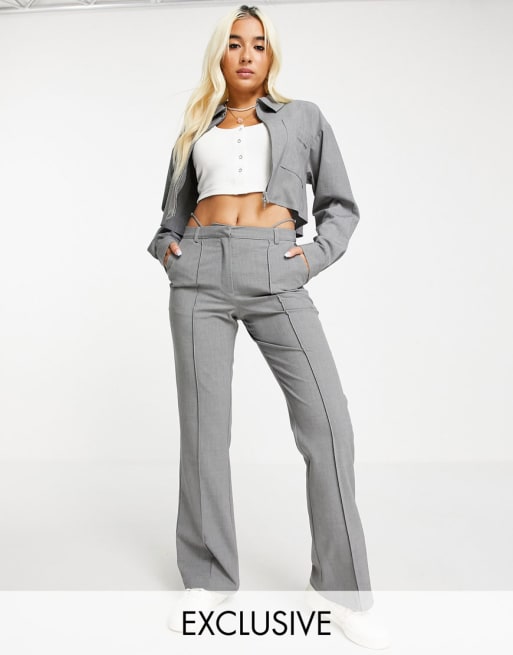 COLLUSION boxy jacket and tailored pants set in grey