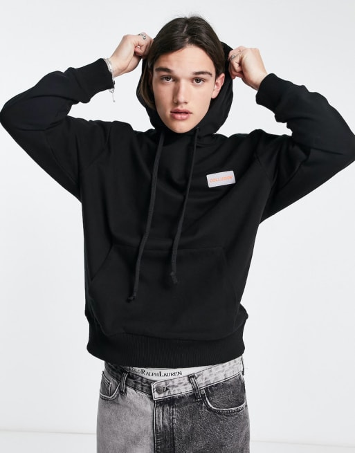 COLLUSION branded hoodie joggers set in black ASOS