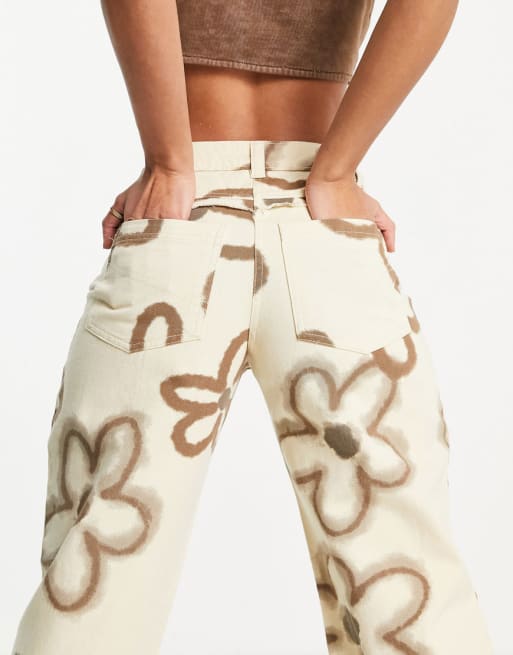 COLLUSION bucket hat & twill trousers co-ord with floral print