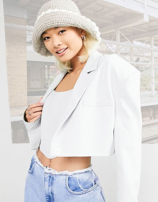 Asos cropped blazer best sale