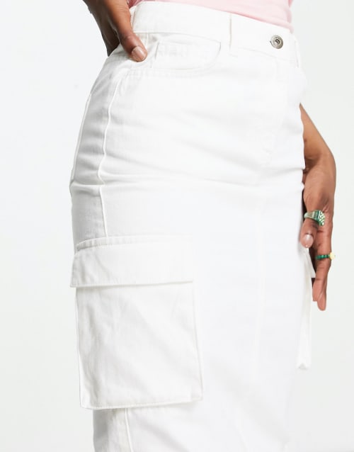 Office-Ready Chic with a White Cargo Skirt