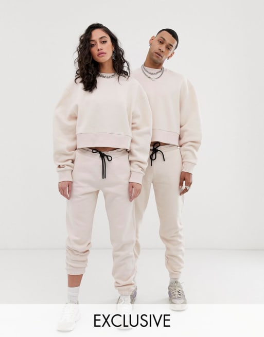 COLLUSION - Felpa corta unisex e joggers in coordinato