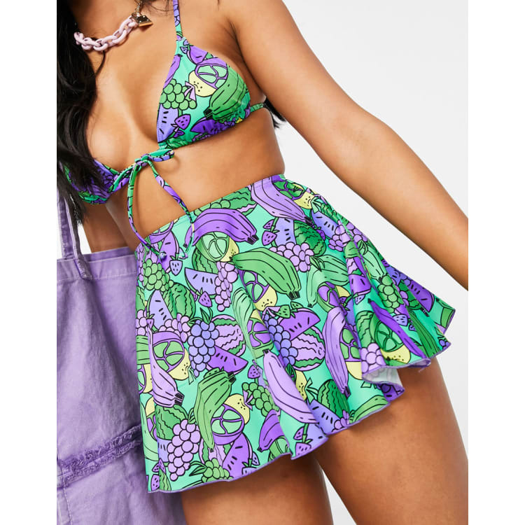 Printed Skirted Swimsuit