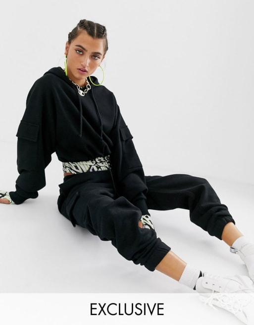 COLLUSION hoodie and jogger two-piece with carpenter pockets