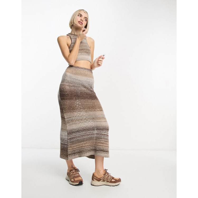 【ROMANTIC CROWN】BLENDING KNIT SKIRT★正規品★ Harmony Metallic Knit Maxi Skirt – SER.O.YA