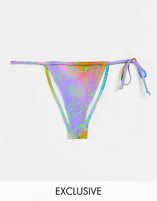 COLLUSION – Neonowe bikini z materiału z recyklingu ze wzorem w kwiaty