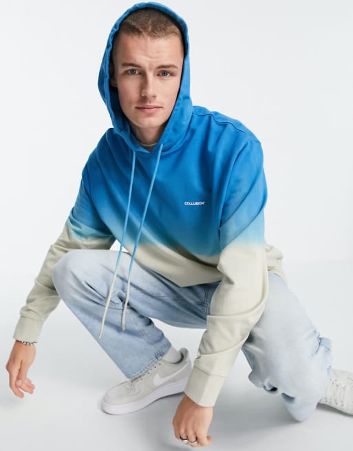 COLLUSION - Ombrefarvet sæt med oversized shorts og hættetrøje