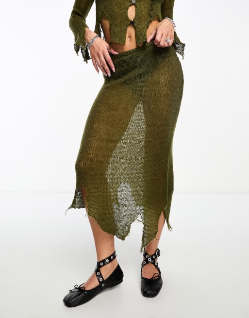 Khaki skirt clearance cardigan