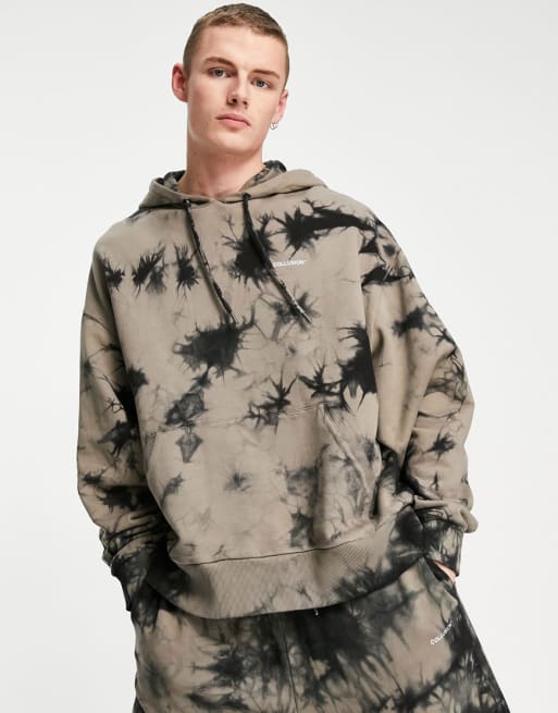 COLLUSION oversized hoodie joggers with all over scarf print and tie dye co or ASOS