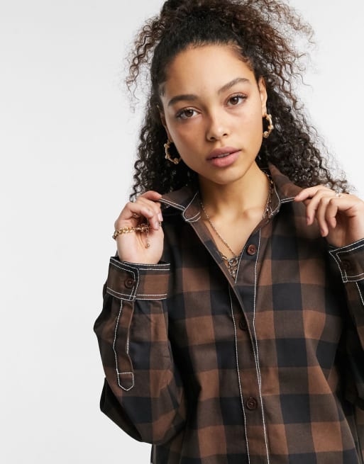 Checked shirt womens clearance asos