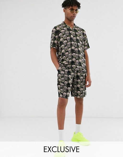COLLUSION oversized skull print co-ord