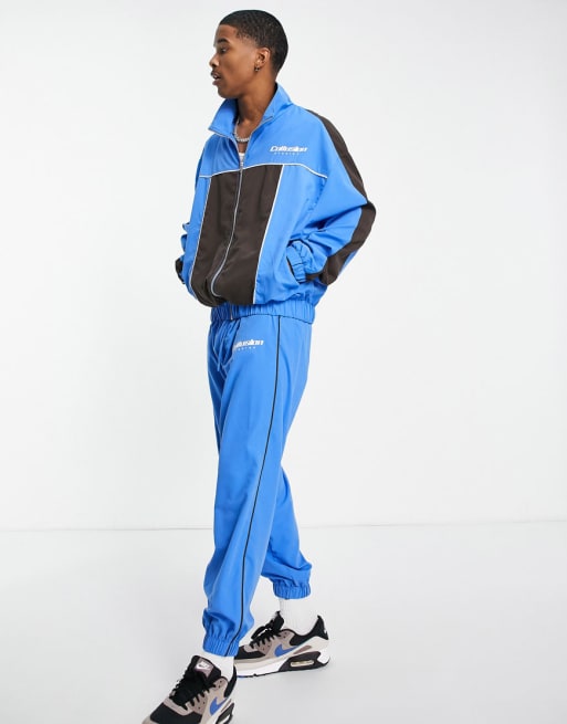 COLLUSION oversized track jacket and trackies set in soft touch woven fabric