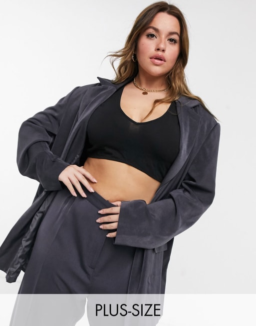 COLLUSION Plus - Ensemble avec pantalon bouffant et blazer croisé - Anthracite