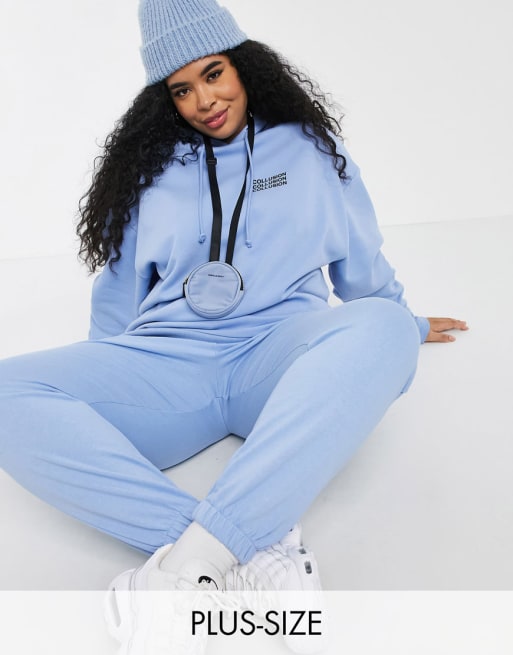 COZY HOODIE and PANTS set blue M size