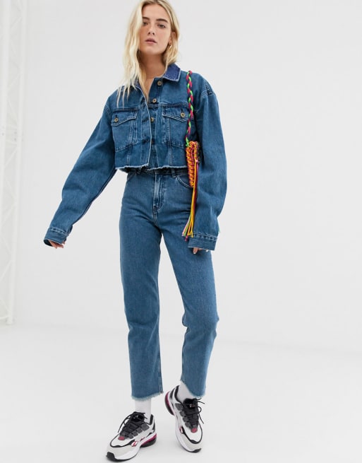 Collusion cropped 2025 denim jacket