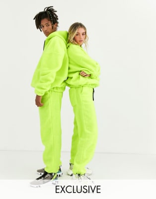 neon green jogging suit