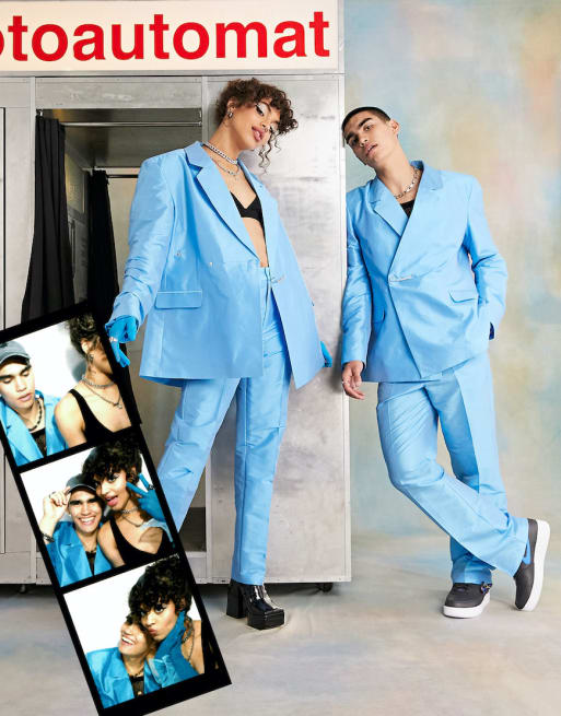 COLLUSION Unisex - Ensemble avec blazer et pantalon - Bleu