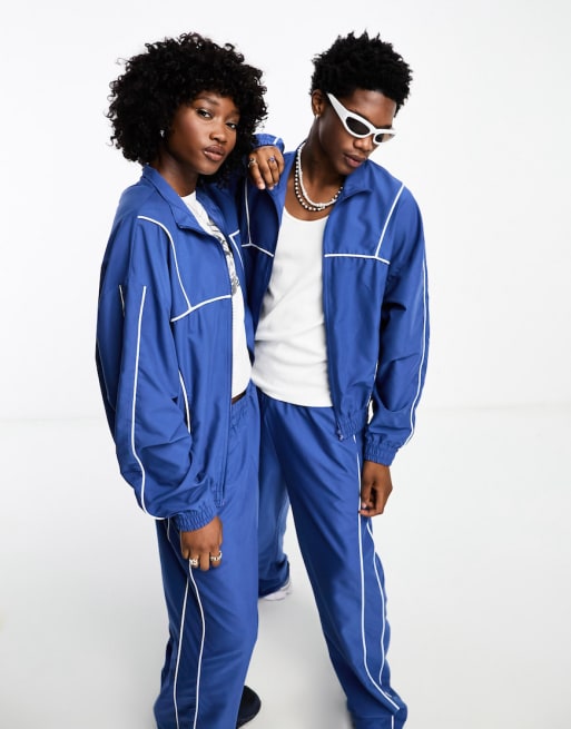 Survêtements | Unisex Jogger Oversize À Imprimé (ensemble) Bleu Bleu |  Collusion Homme · Selaledunyasi