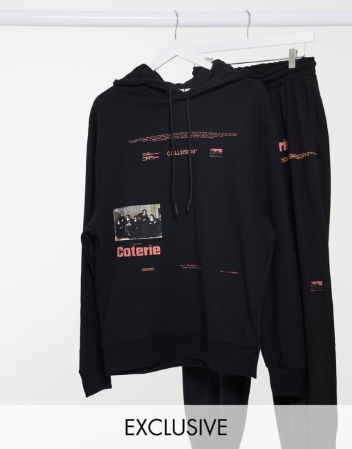 Asos collusion black discount hoodie