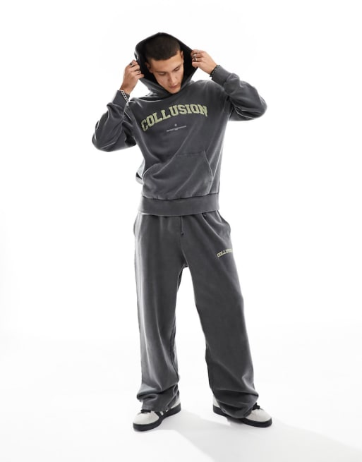 COLLUSION Plus oversized sweatpants with branded bum print in