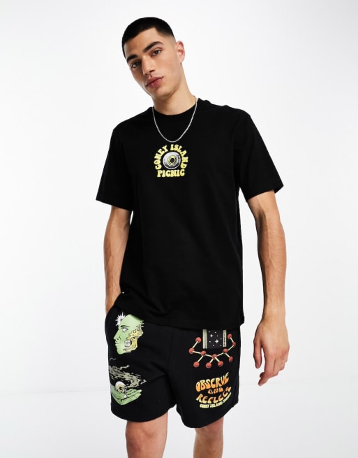Coney Island Picnic co-ord in black with observe and reflect print