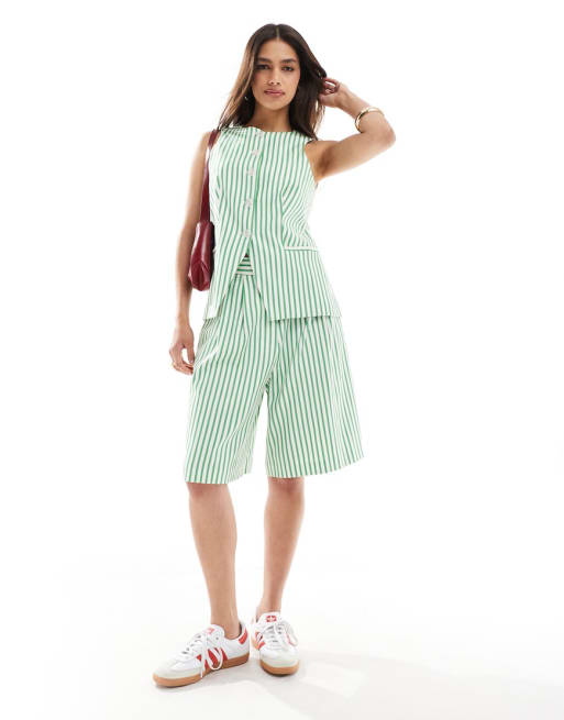 Conjunto a rayas verdes Mix & Match de ASOS DESIGN
