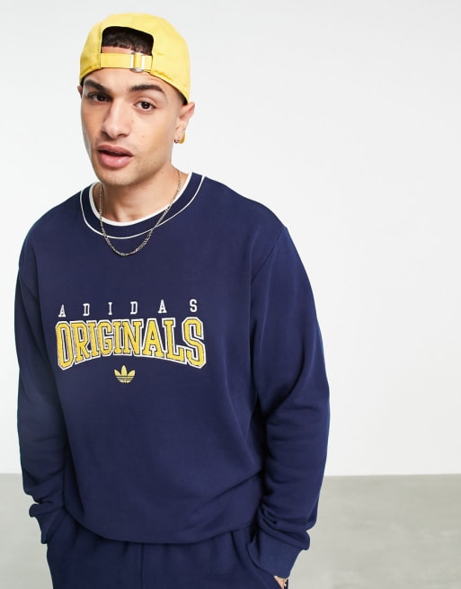 longitud Relajante pakistaní Conjunto azul marino con logo gráfico Retro Revival de adidas Originals |  ASOS