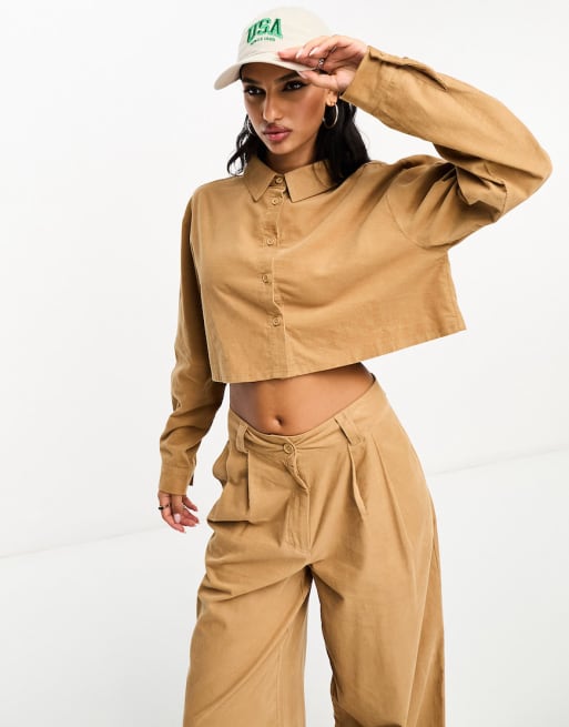 Conjunto color camel de pana Mix & Match de ASOS DESIGN