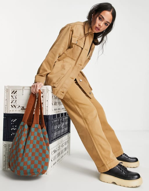 Conjunto color camel utilitario de Topshop