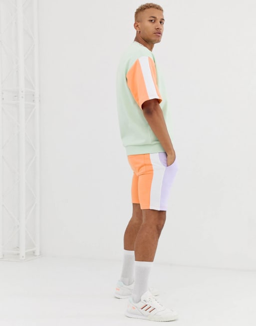 Conjunto con diseño colour block en tonos pastel de ASOS DESIGN