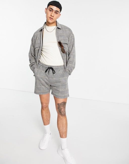 Conjunto de chándal de vestir con estampado integral a cuadros de ASOS DESIGN