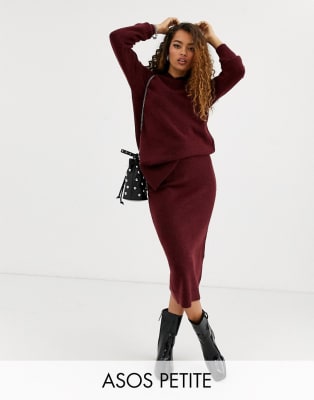 Conjunto de hilo esponjoso en rojo de ASOS DESIGN Petite 