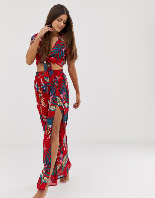 Conjunto de playa con estampado tropical de Influence