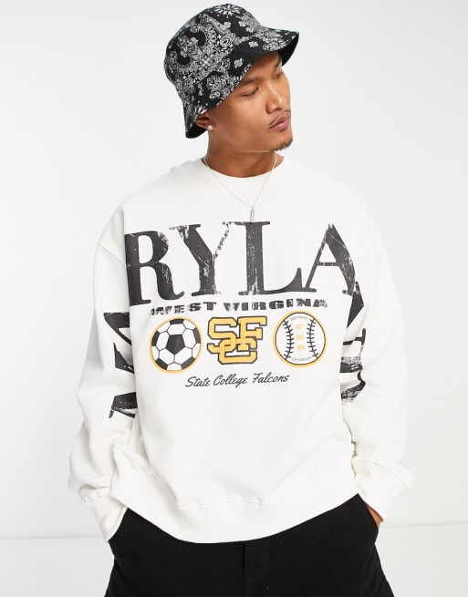 Conjunto de sudadera extragrande y pantalones cortos con estampado 