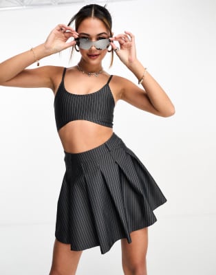 Conjunto De Ropa Para Niña - Top De Manga Corta Con Lazo Y Minifalda Plisada (2 Piezas), Verano, Tallas 2-6 Años