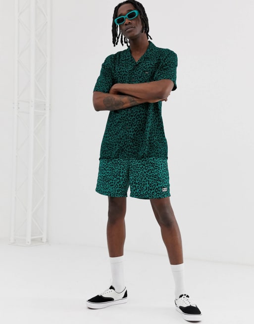 Conjunto de verano verde con estampado de leopardo de Obey
