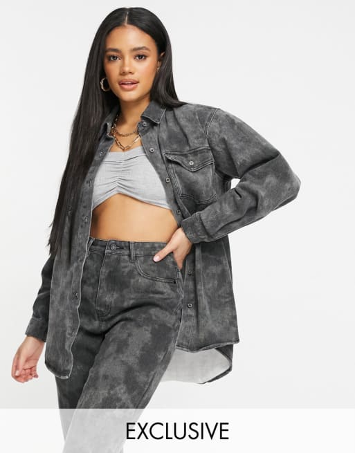 Conjunto denim de camuflaje efecto tie dye de Missguided