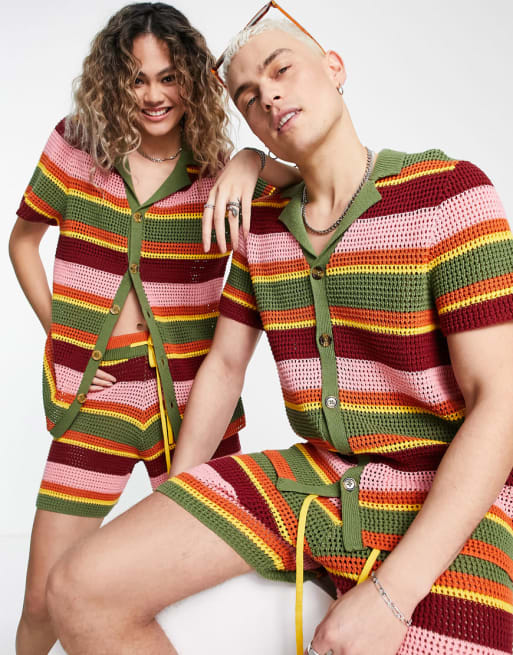 Conjunto multicolor unisex de croché de Reclaimed Vintage Inspired