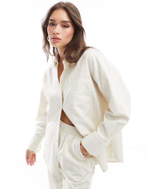 Conjunto playero beis a rayas Delphi de 4th & Reckless