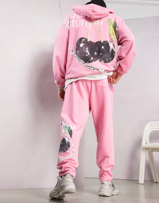 Conjunto rosa con estampado gráfico de cereza y logo de ASOS Dark Future