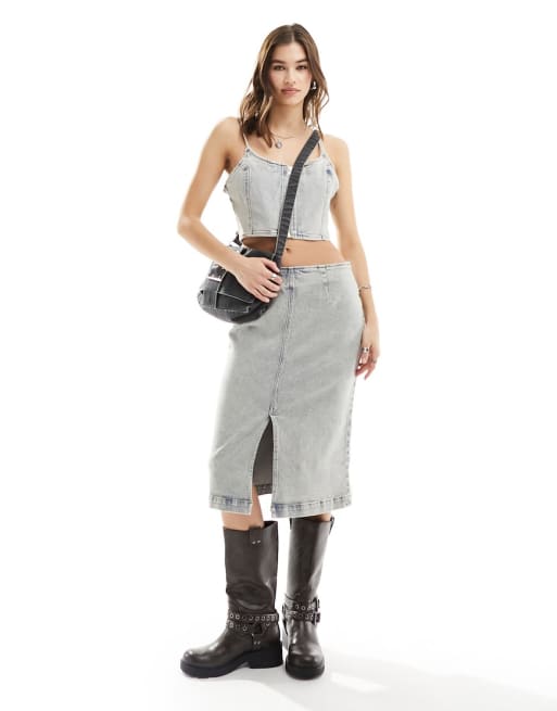 Conjunto vaquero de top y falda de Monki