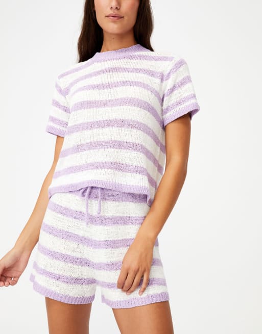 Cotton:On - Gestreepte pyjamaset in lila
