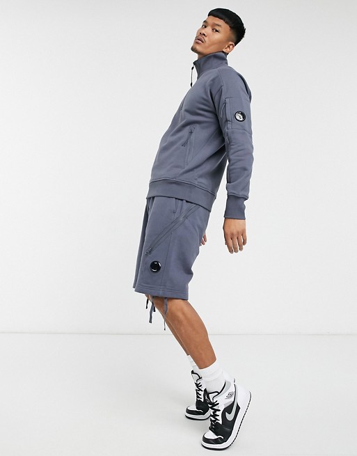 C.P. Company quarter zip sweat & shorts in blue