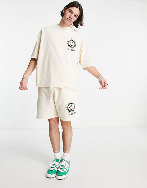 Crooked Tongues co ord with logo print in off white